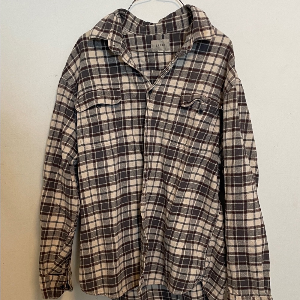Jachs Brown and Cream Plaid Shirt